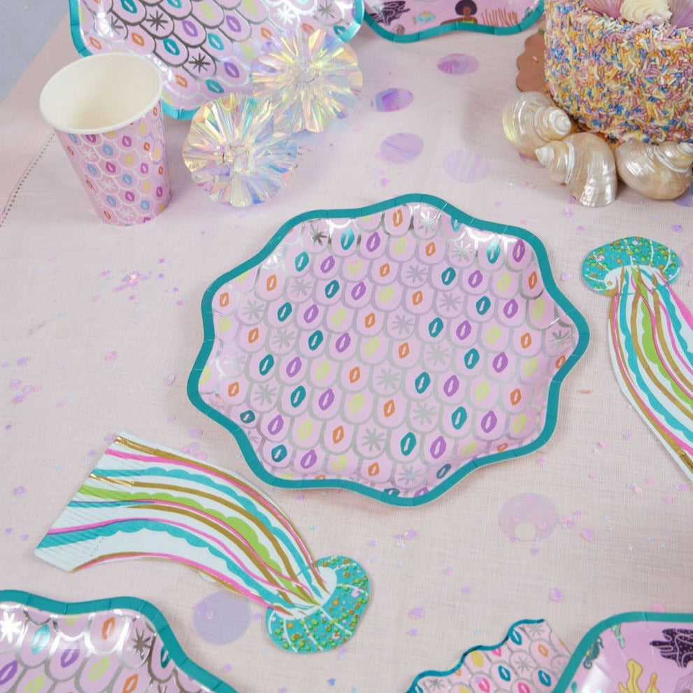 Mermaid Shimmer Lunch Plates, 9in, 8ct